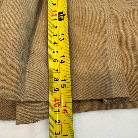 Mathew Williamson Women’s Pleated Shorts Dark Tan Linen Blend Pockets Sz 2 NWOT - Picture 8 of 13
